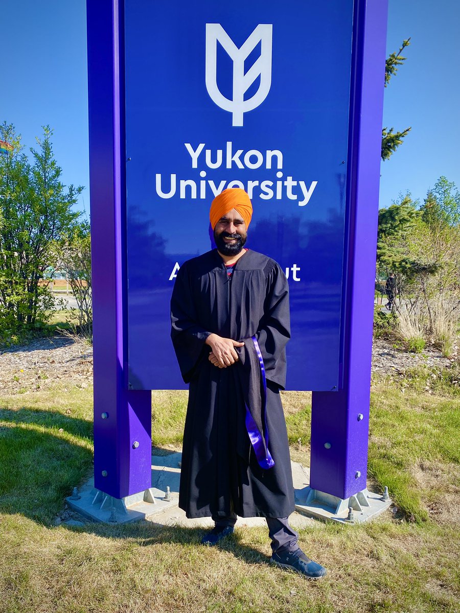 GurdeepPandher's tweet photo. It was convocation day. I received my degree in education from the Yukon University today. All degrees require hard work, but everyday Bhangra dancing continued to give me positivity which I used to create my assignments on time. https://t.co/u6z9mzAQ50