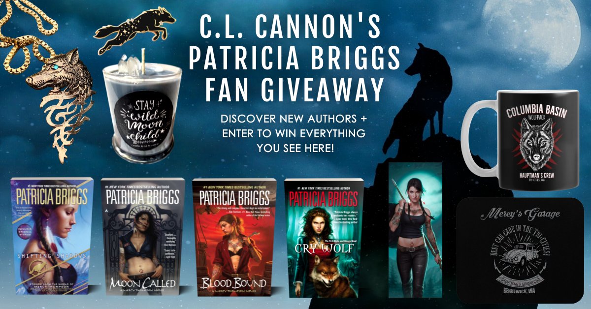 CLCannonAuthor's tweet photo. 🌕Are you a fan of #PatriciaBriggs &amp; her kick-ass #urbanfantasy worlds?  Enter to win a starter library &amp; prize pack!🌕 🔧 https://t.co/9DFVK6kXLD 🔧

🐺#Win #ShiftingShadows #MoonCalled #BloodBound &amp; #CryWolf + wolf necklace, Moon candle, wolf pin,  mug, mousepad, &amp; bookmark!🐺 https://t.co/lHPok7gMyO