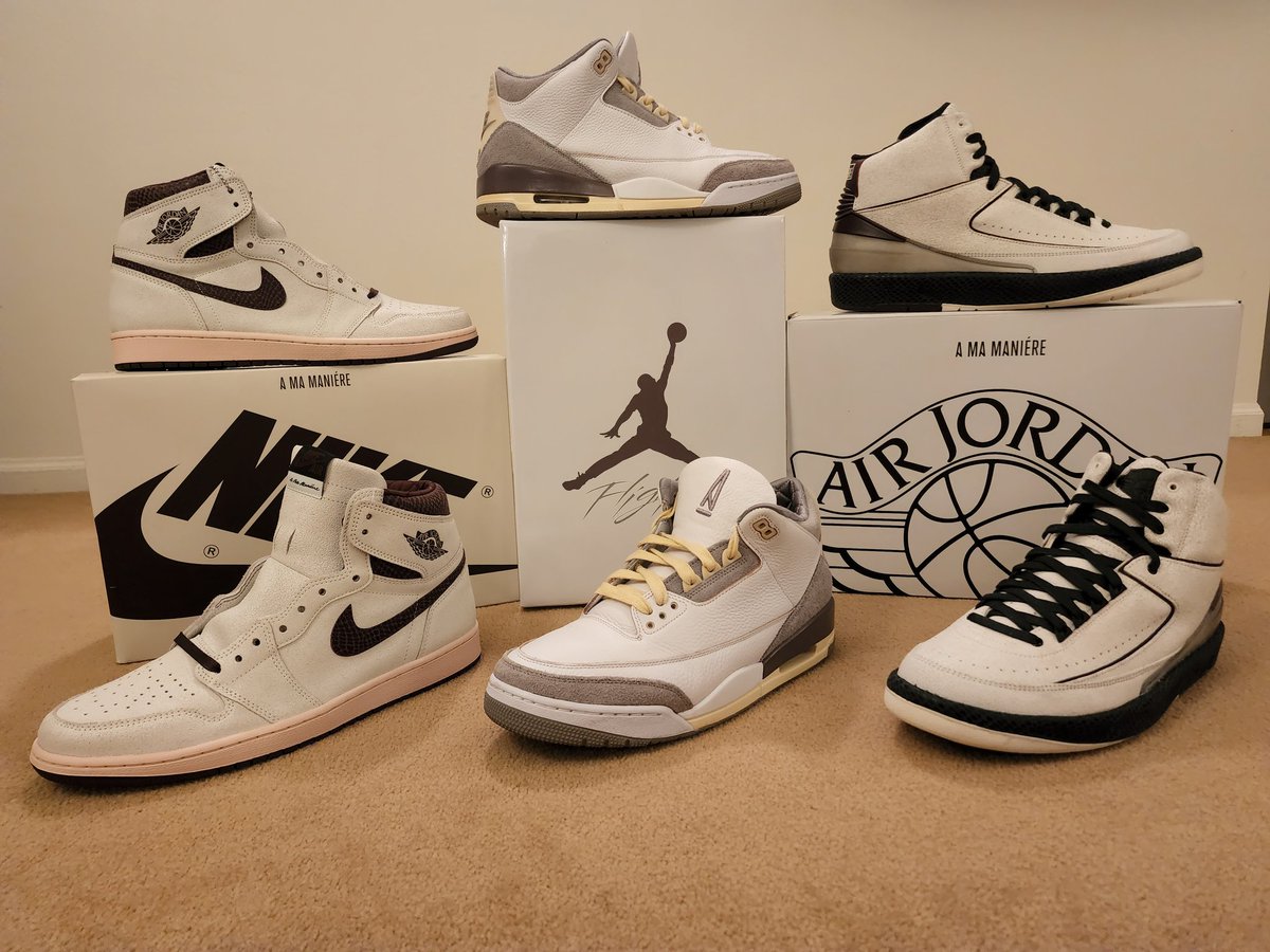 joseph7243's tweet photo. The collection is complete... for now. Love all these shoes and can't wait for more from @maniere_usa. All grabbed directly from their website. Hoping to grab those rumored pair of 4s the same way, or maybe @maniere_usa can give me a little help when those release 😉 https://t.co/MsOrZeTDNW
