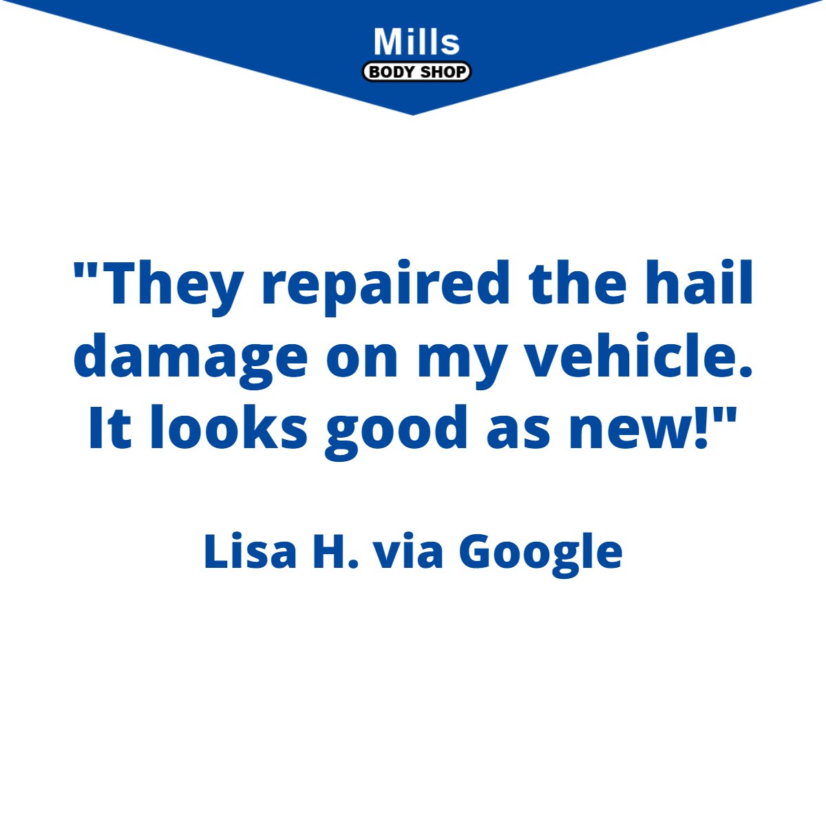MIllsBodyShop's tweet photo. Hail presents a problem for every vehicle, but with Mills Body Shop, you at least have a solution for it. https://t.co/PQHAY91I9i