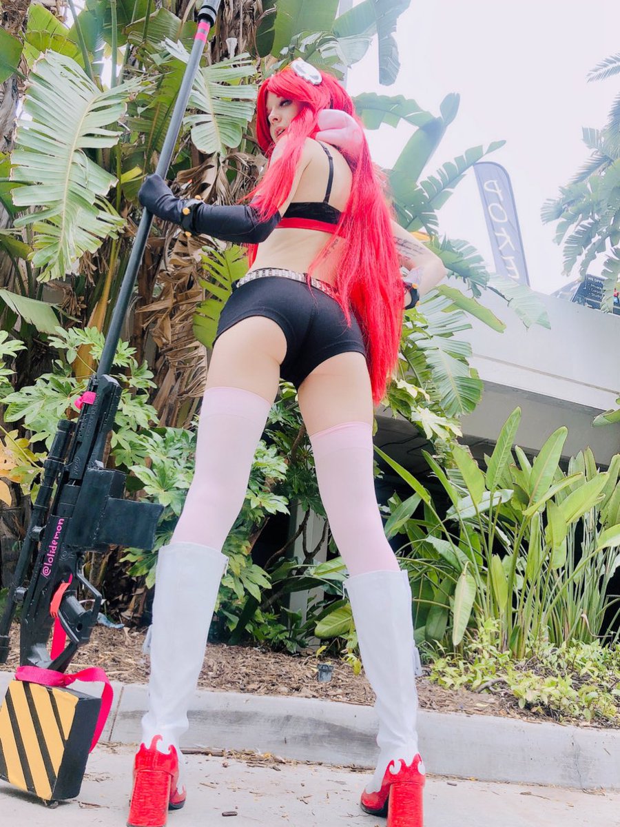 thedemonpoptart's tweet photo. getting ready to finalize and finish my cosplays for anime expo! anything y’all wanna see me do? #yokolittner #cosplay #gurrenlagann https://t.co/WqolMdvOnI