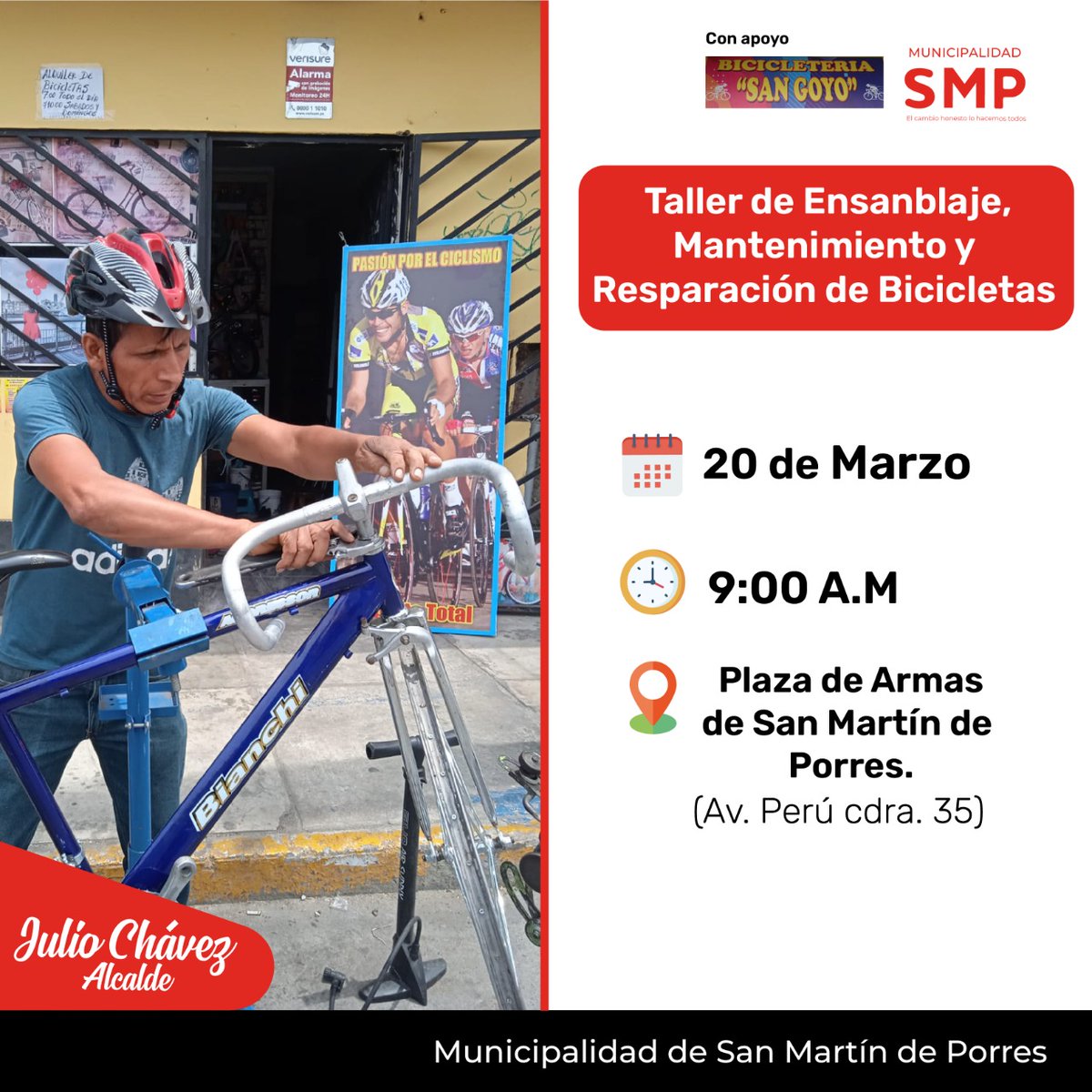 cicloaxion's tweet photo. Por el Día de La Bicicleta, nuestro amigo Gregorio Canales instaló una exposición no comercial de bicicletas y objetos antiguos en SMP. Anteriormente, Gregorio ha colaborado con la Municipalidad del mismo distrito realizando talleres gratuitos y organizando bicicleteadas.  1/2 https://t.co/HdCWGDjyvS