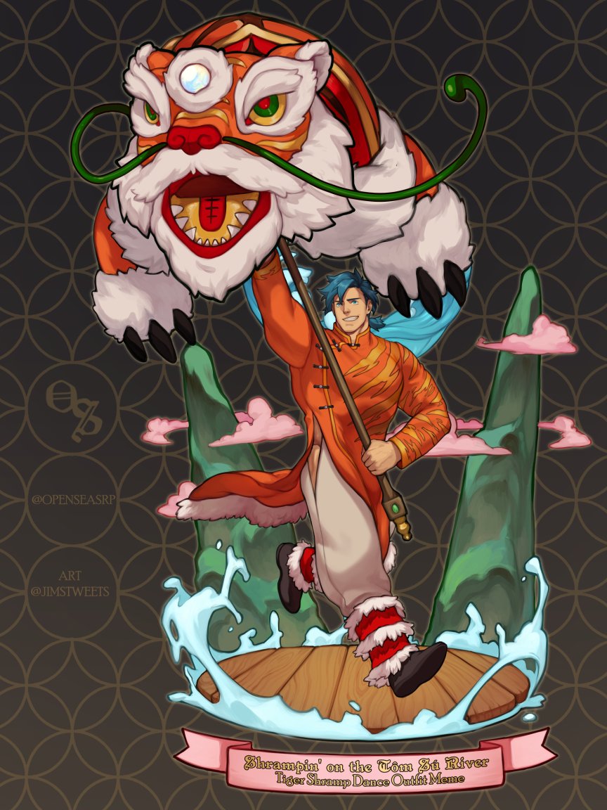 OpenSeasRp's tweet photo. It's a Shramp Dance y'all! Get your festive fits ready, the Giant Tiger Shramp are making their way to Dao Thu this Spring! https://t.co/9vELGDlaMQ