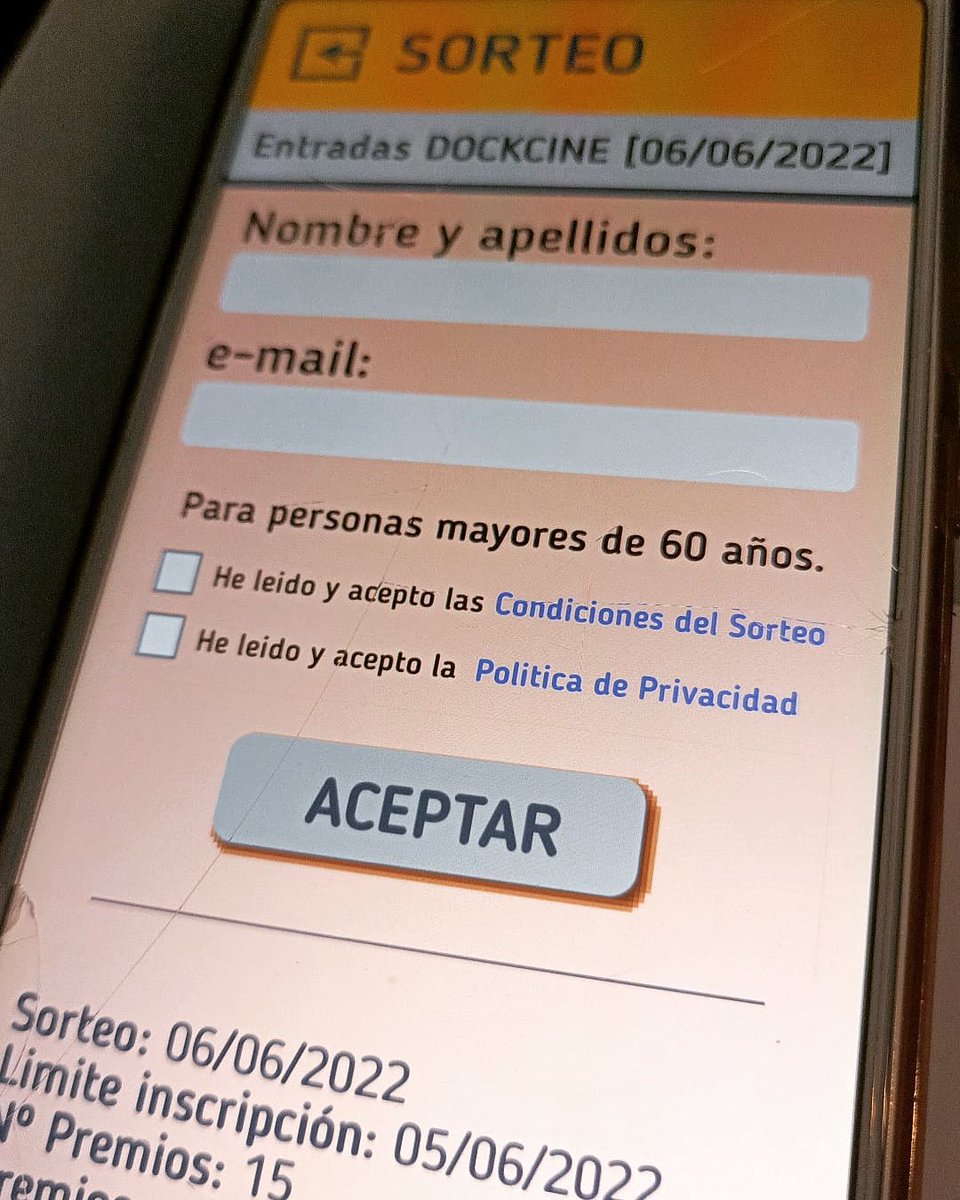 ACuidarnos's tweet photo. Así es la nueva pantalla de la #APP Vamos a Cuidarnos, para apuntarse al sorteo de entadas de #cine dobles en el @CCBallonti para #personasmayores #tecnologiasocial #accesibilidadcognitiva #comunidad #vidaactiva #compañia #portugalete #portugalete700 #bizkaia https://t.co/5tiX43J0Bw