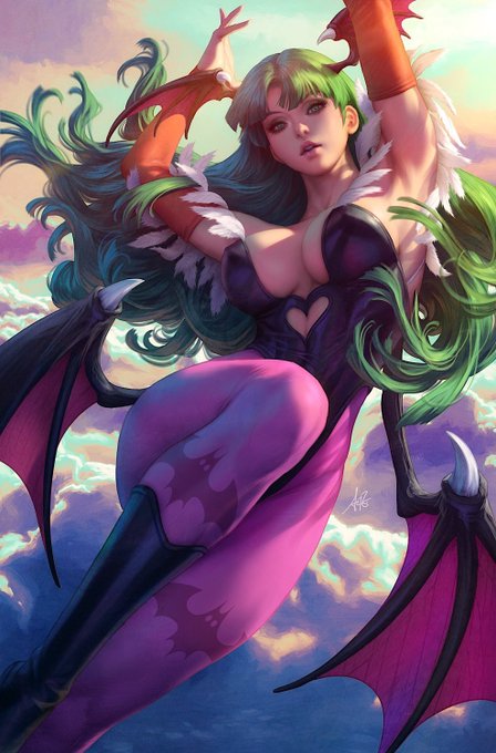 beautiful morrigan art by stanley lau ★ https://t.co/PhgYfQ3ye3