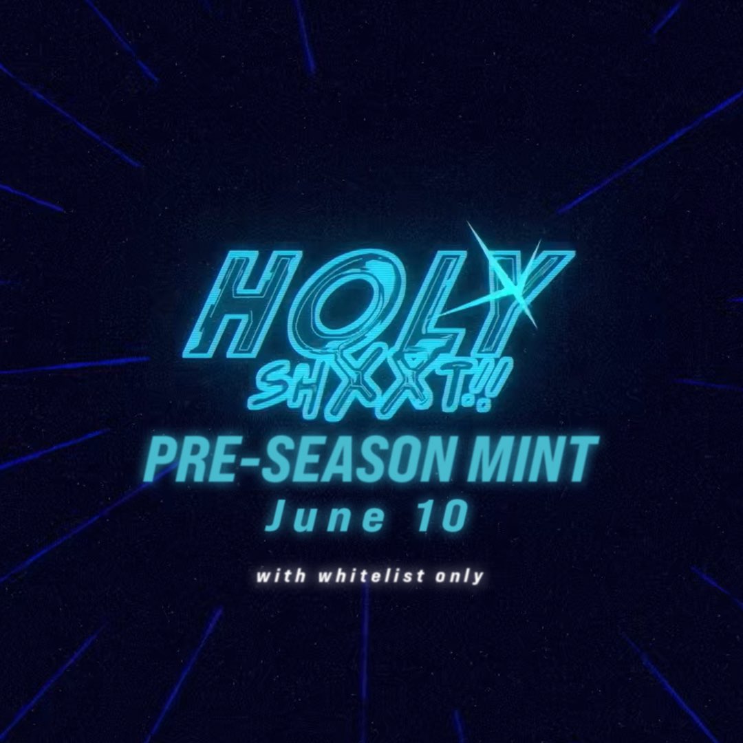 Excited news 📣 

HolyShxxt!! original Theme Song and MV “*Hots For You*” by Zarahn will be officially dropping on June 5th 9pm HKT 

AND, As the launch of our Football Manager game by this month.  We are opening “Pre-Season Mint”for a limited time. See details below👇🏼