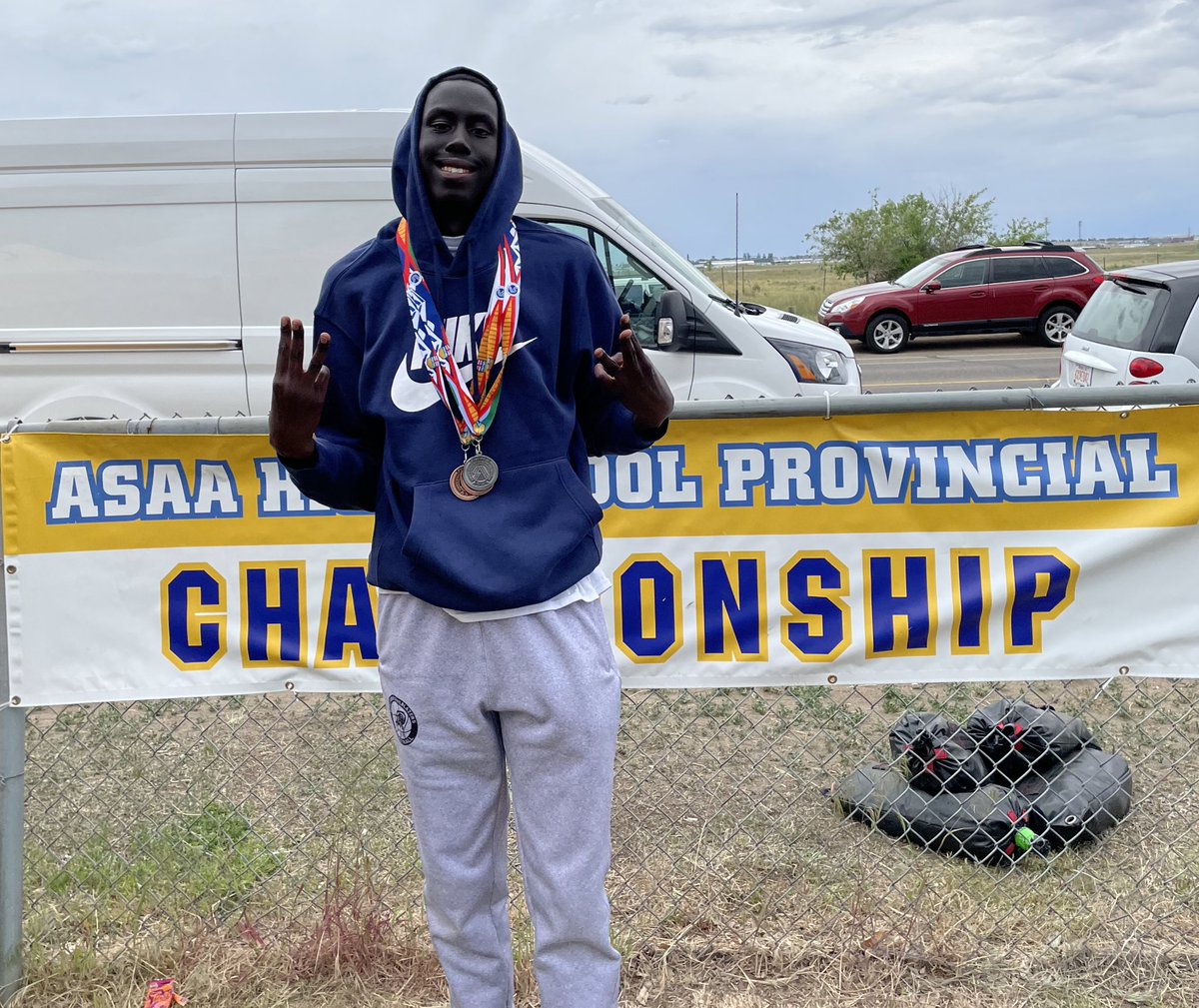Three medals King Dau! <a href="/ASAA/">ASAA</a> <a href="/trapperpride/">Father Mercredi High School</a> <a href="/FMCSD/">FMCSD</a>