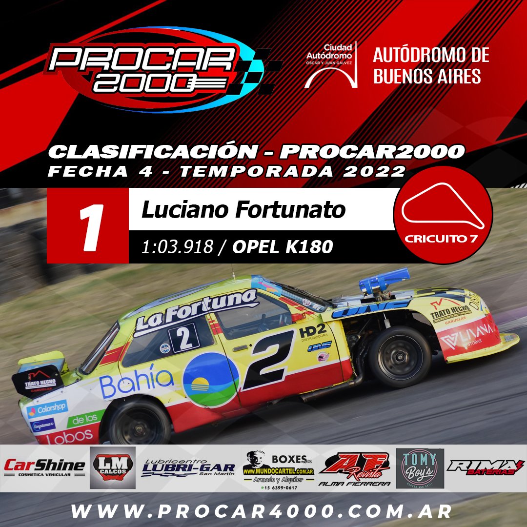Procar_4000's tweet photo. Resultado clasificación #Procar2000 #Fecha4 #Circuito7 #AutodromodeBuenosAires https://t.co/15lb3wH8LI