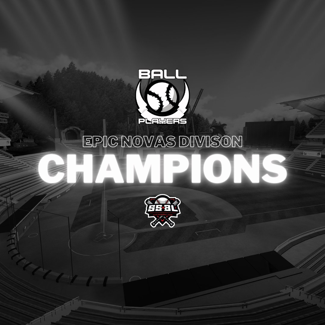 BallPlayersSSBL's tweet photo. YOUR BALL PLAYERS ARE THE EPIC NOVAS DIVISION CHAMPIONS AND HAVE SECURED THE #1 SEED IN THE PLAYOFFS!

#SwingAway⚾️ https://t.co/vtMh1xQJfH