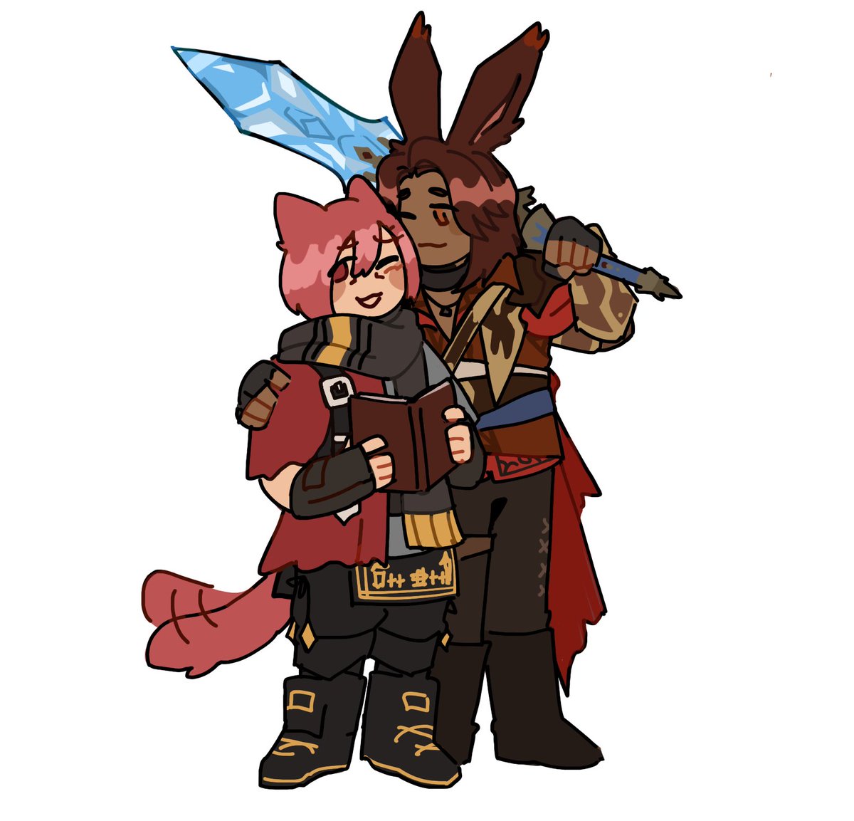 hotelkrat's tweet photo. comm pieces for @transraha !!! we love cat boy bunny romances ❤️ https://t.co/QXtadyfRK4