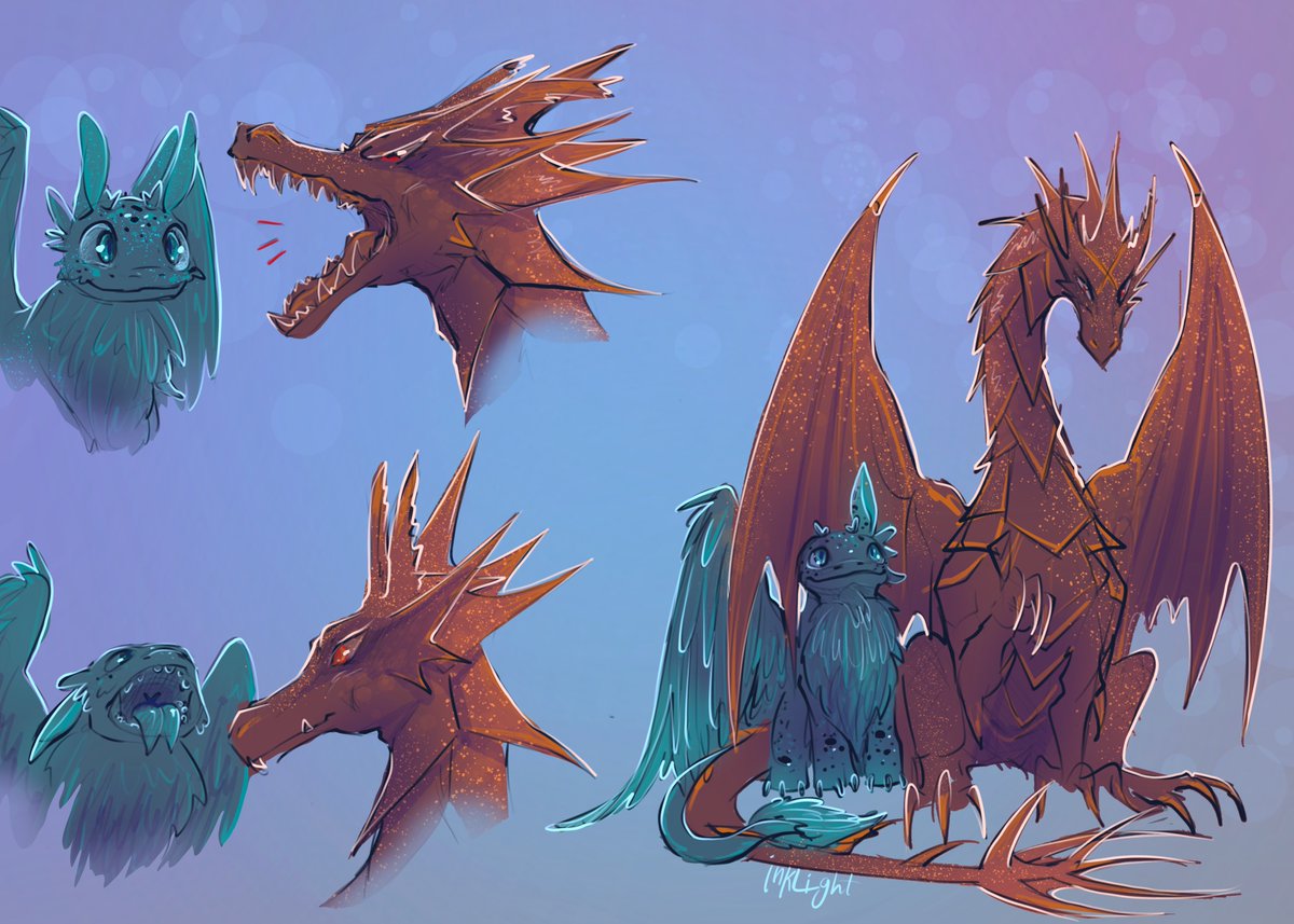 Inkalight's tweet photo. #bkdk but they’re dragons 🐉 https://t.co/FRkLoN8ooe