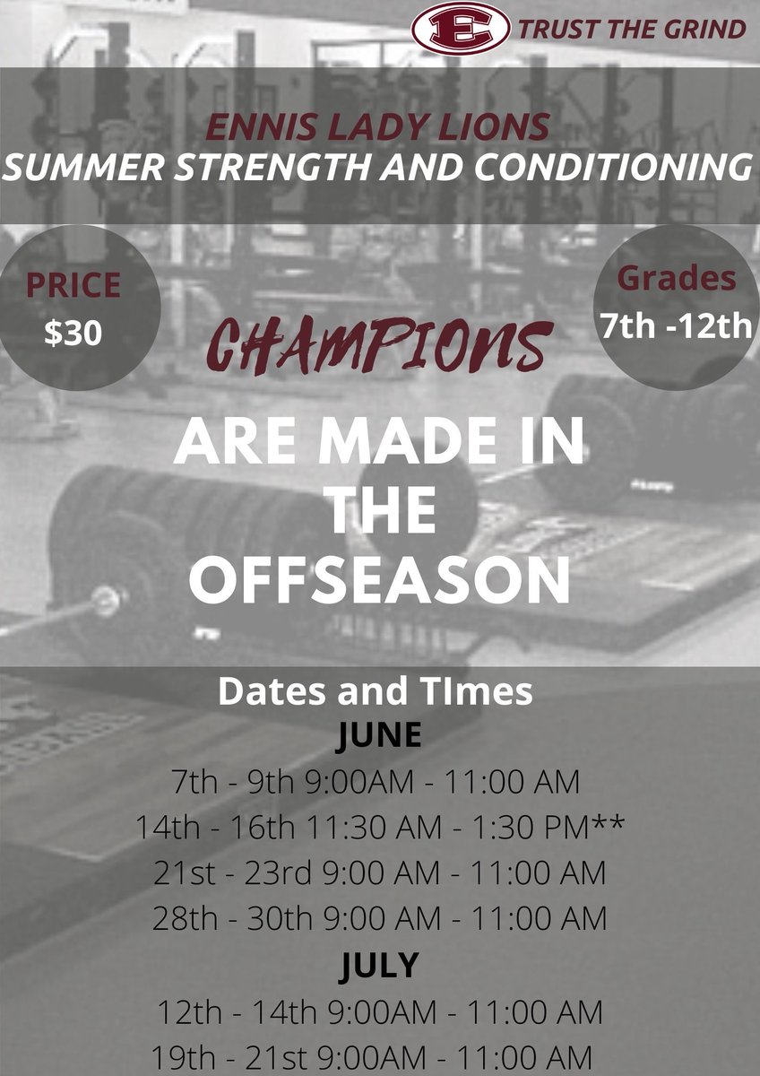 Lady_LionsBball's tweet photo. Summer Pride starts on Tuesday, June 7th! We can't wait to see you all there! ๐ช๐พ๐
**Bring water bottle, towel, shoes for the court and weight room**
#CommitCompete #TrustTheGrind https://t.co/mSVSIW74So