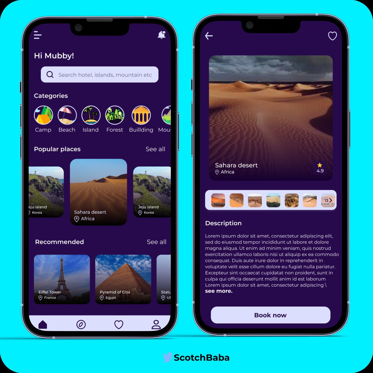 ScotchBaba's tweet photo. Day 004 of #100daysofdesign challenge.
#ui #ux #uidesign #uiux #userxperience #userinterface #100DaysOfCode #userexperience https://t.co/MjC02g60mm https://t.co/yH8RwiZYxY