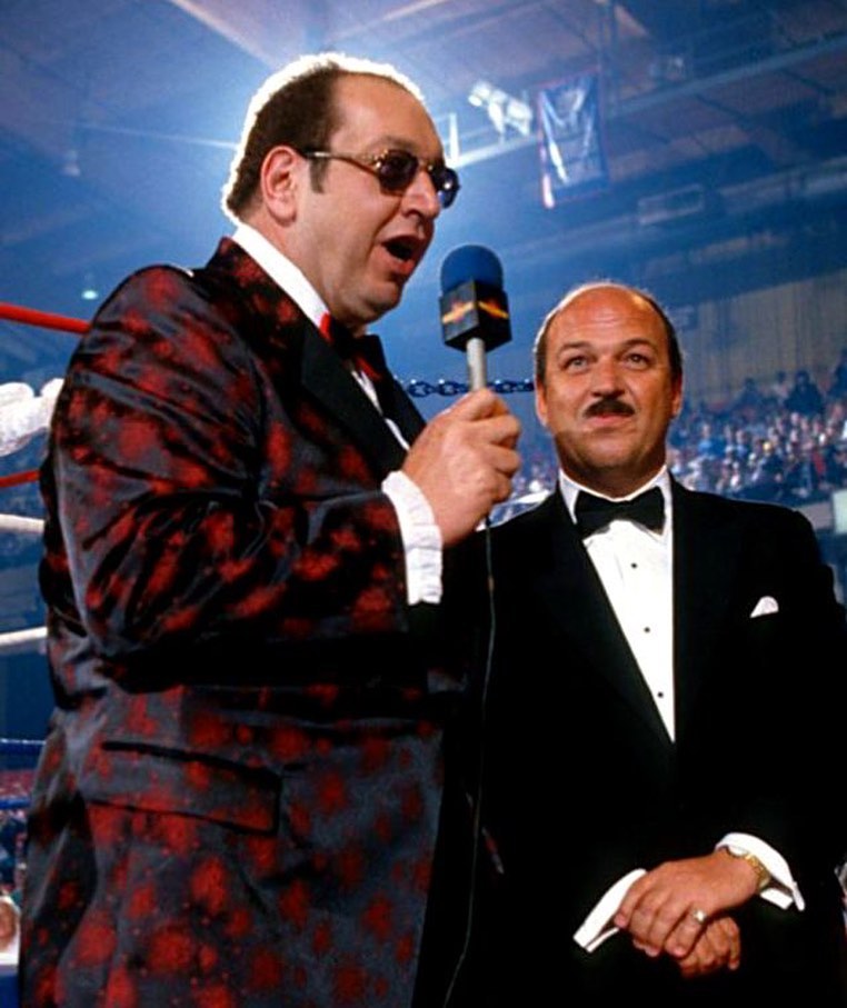 Happy Heavenly Birthday To The Late Great Gorilla Monsoon. Here He Is With The Late Great Mean Gene Oakland In 1986. 