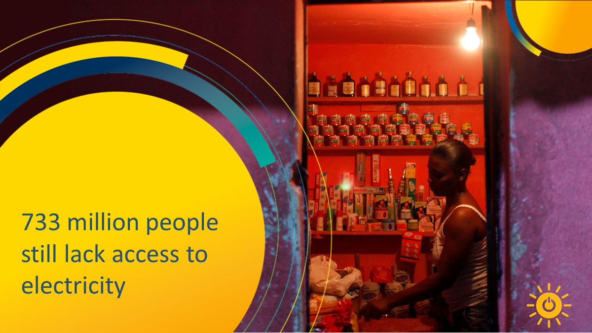 WorldBank's tweet image. The number of people without #electricityaccess declined from 1.2 billion in 2010 to 733 million in 2020. But, according to the new #TrackingSDG7 report, at the current pace, 670 million people will remain without access in 2030. Find out more: wrld.bg/b6gh50JnBzh