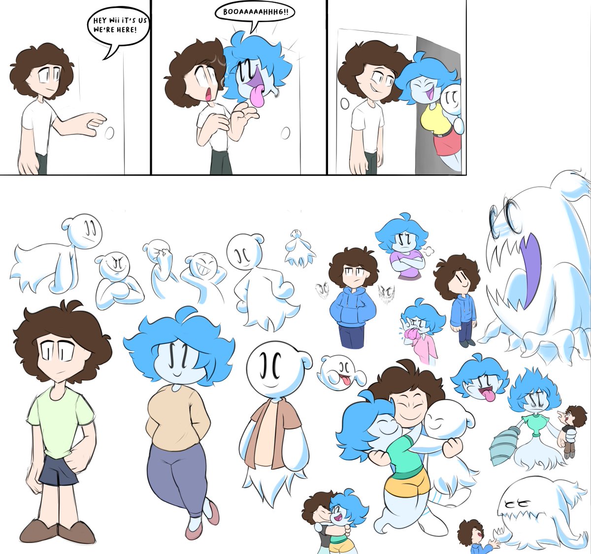 a bunch of Boolia, Lumee and me (my sona) doodles 