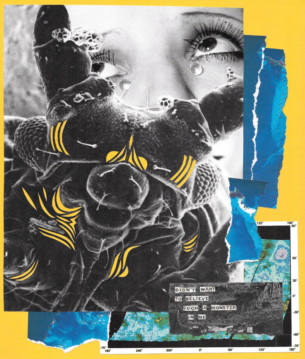 maximumregret's tweet image. some kafkaesque analog collage inspired by 'sorry' by @doddleoddle