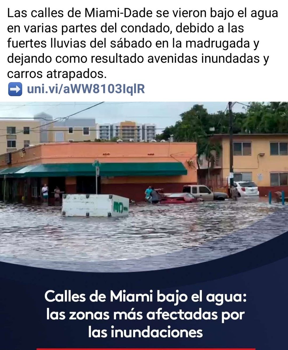 AlanFCuba's tweet photo. 📢 Fuertes inundaciones han dejado las fuertes lluvias en Miami, si, tanto @MarioJPenton habló de nuestros país y ahora pasa inadvertido lo que allí sucede.
🎙️Si él lo calla, nosotros lo publicamos.
#DeZurdaTeam #IzquierdaUnida. 
@Ana_Hurtado86 @KattyrenR @FrankErnestoGa2 https://t.co/Itgh8G4W6j