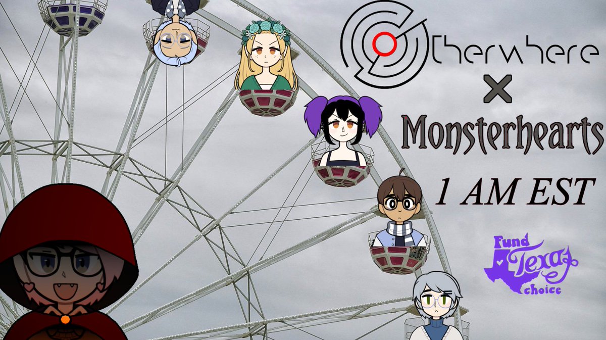 Join us tonight at 1AM EST for a thrilling adventure in Monsterhearts 2 to raise funds for abortion access in Texas! #MarathonForChoice