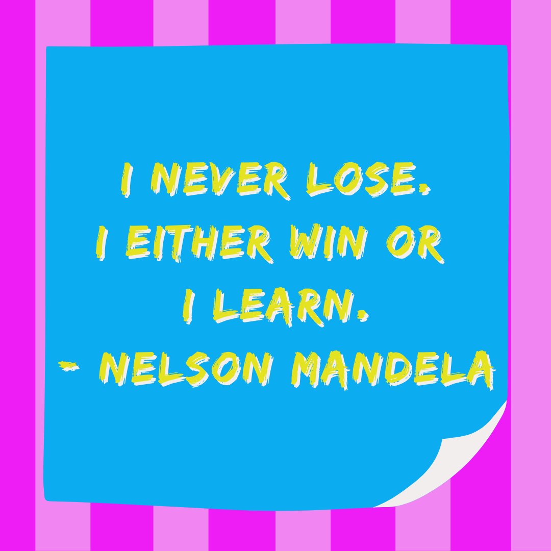 Yes folks!! We are either winning or we are learning. (Sometimes we might be learning more than winning but hey it's all good😆)

#nelsonmandela #entrepreneurshiptips #voiceover #voiceactors #vobusiness #smallbusinessowner #beingyourownboss #motivation