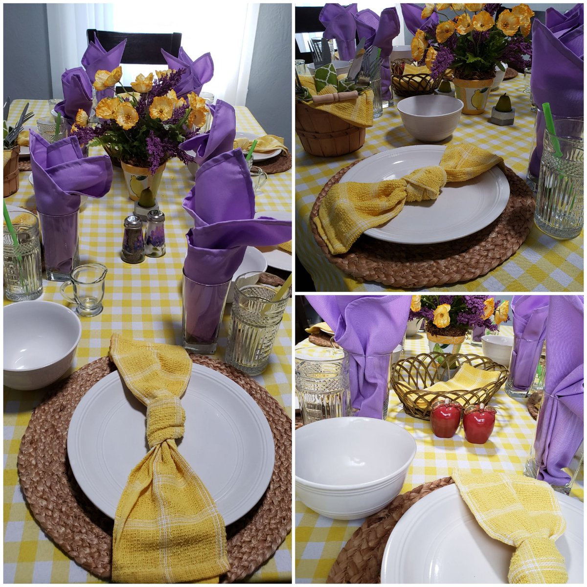 HIScat5's tweet image. My something colorful, cheerful and simple tablescape for the summer🌿 #HelloSummertime