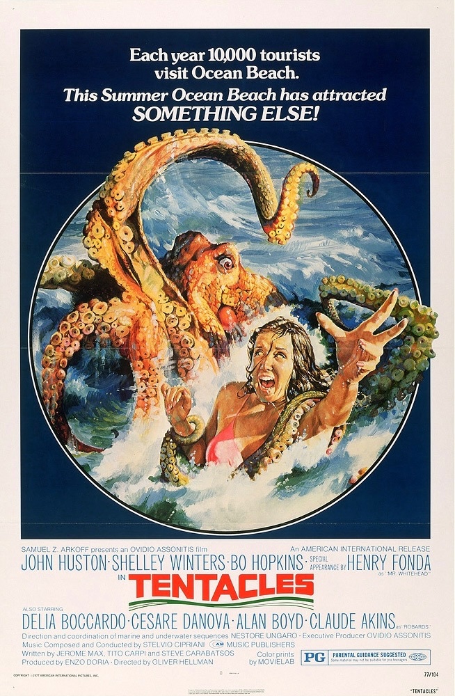 EugWSerra's tweet photo. On June 15, 1977, Tentacles was released. #Tentacles #ShelleyWinters #JohnHuston #HenryFonda #BoHopkins #Tentacoli #ClaudeAkins #DeliaBoccardo #SherryBuchanan #KillerOctopus https://t.co/ypUAiPqQIs