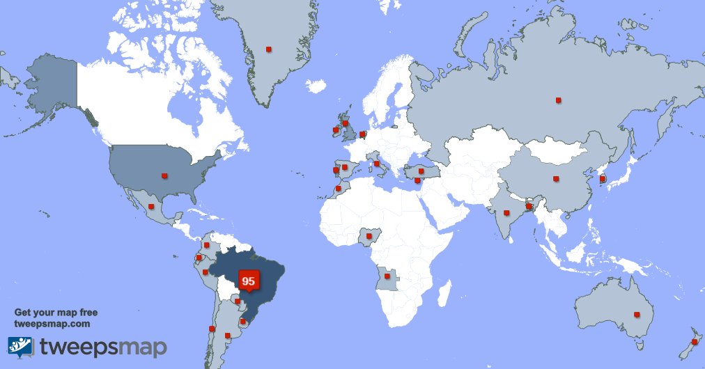 Tenho 4 novos seguidores, a partir de Brasil 🇧🇷 na semana passada tweepsmap.com/!labradorcec