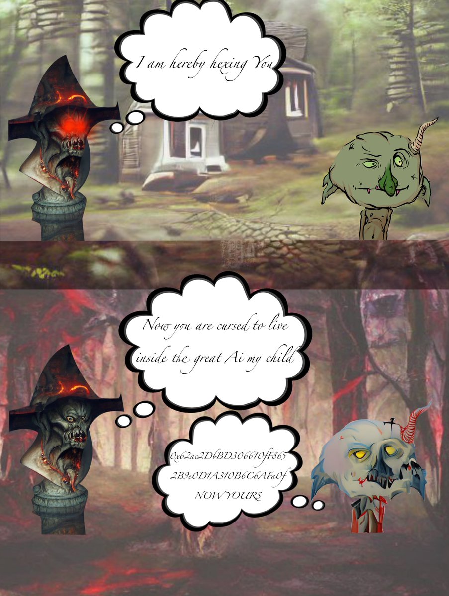You Do not want to be Hexed by me... 𝖒𝖜𝖆𝖍𝖆𝖍𝖆𝖍𝖆𝖍𝖆!
 
#AiWitchGoblins #NFT #goblintownwtf  #AI