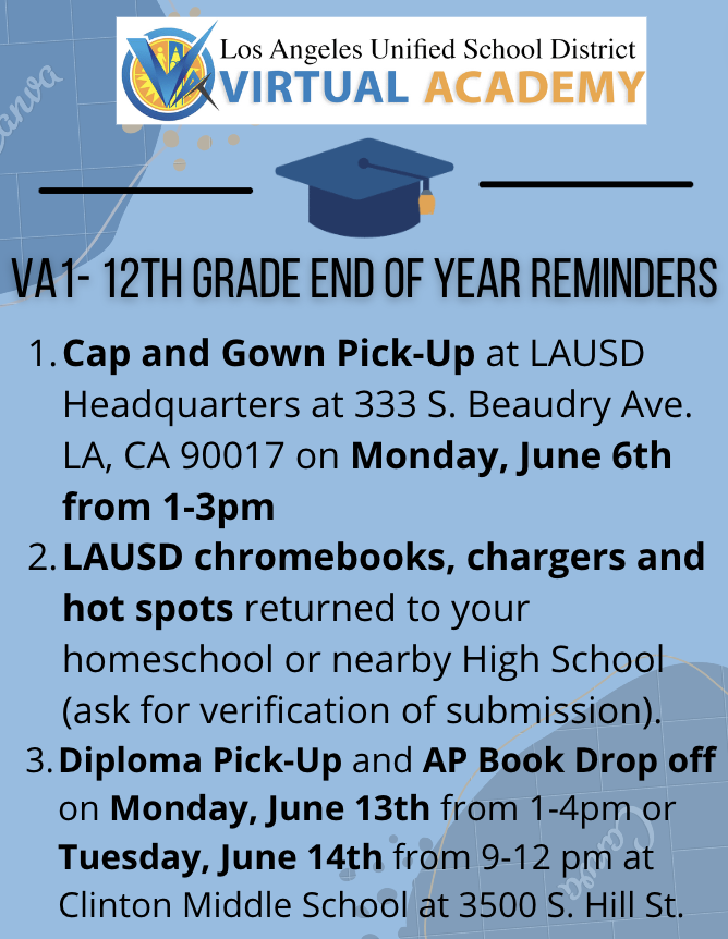 12th grade reminders!
If you have any questions, please reach out to your teachers or counselor.