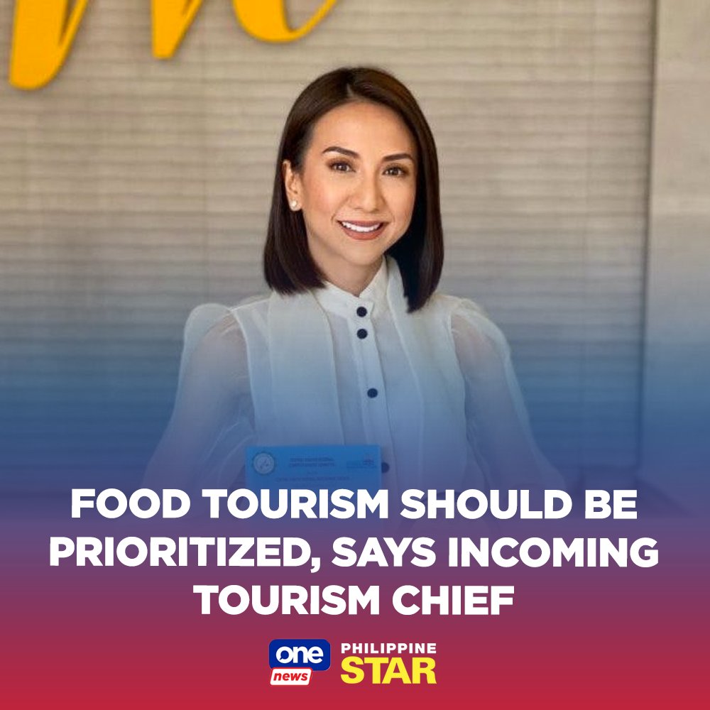 PhilippineStar's tweet photo. Incoming Department of Tourism secretary Christina Frasco underscored the importance of local cuisine to provide tourists with a “multi-sensory” experience during their visit to different destinations nationwide. | via @onenewsph https://t.co/CODlVFYpup https://t.co/bQPCm9qgGw