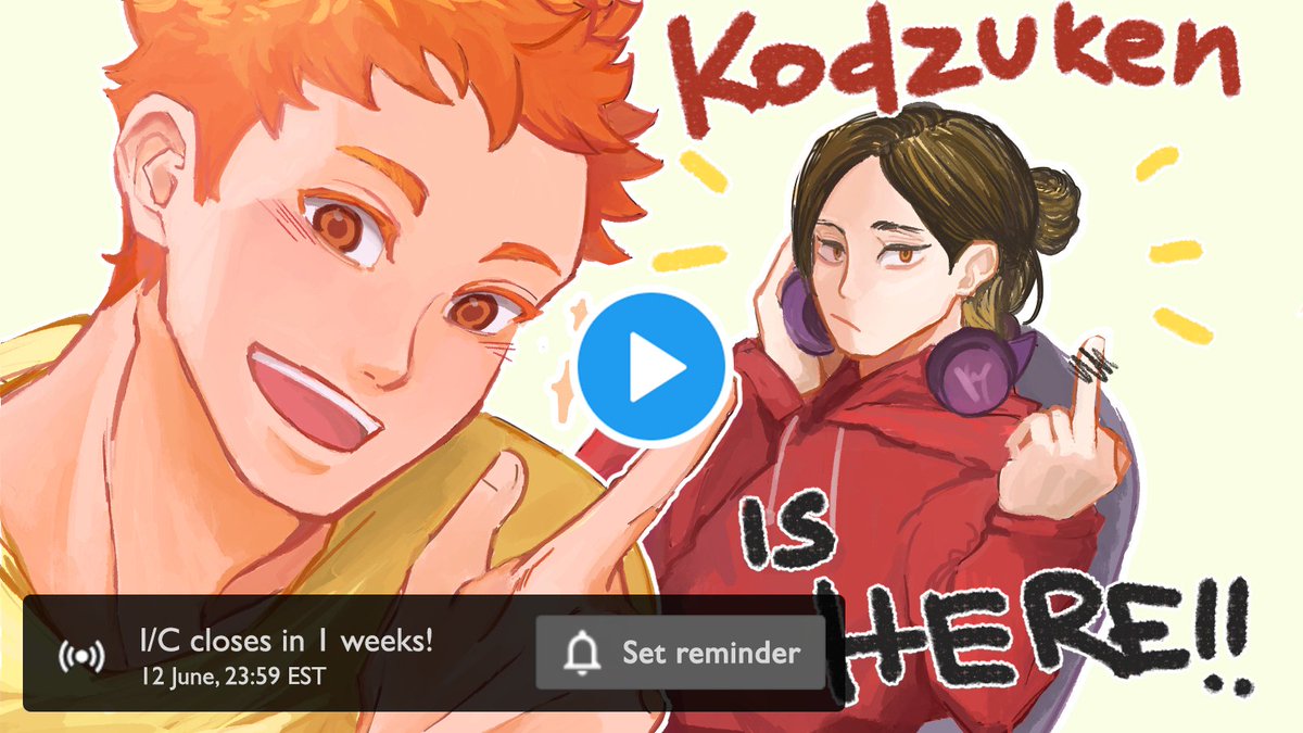 ☀ NEW VIDEO ☀

Today's special guest is...KODZUKEN?! 😳😳

Who else do you want to see as a guest in this project? You have a week left to tell us in our interest check below! 
 
🏐 I/C Survey: bit.ly/ShouyouZineIC
🏐 Project Info: ninjashoyozine.carrd.co