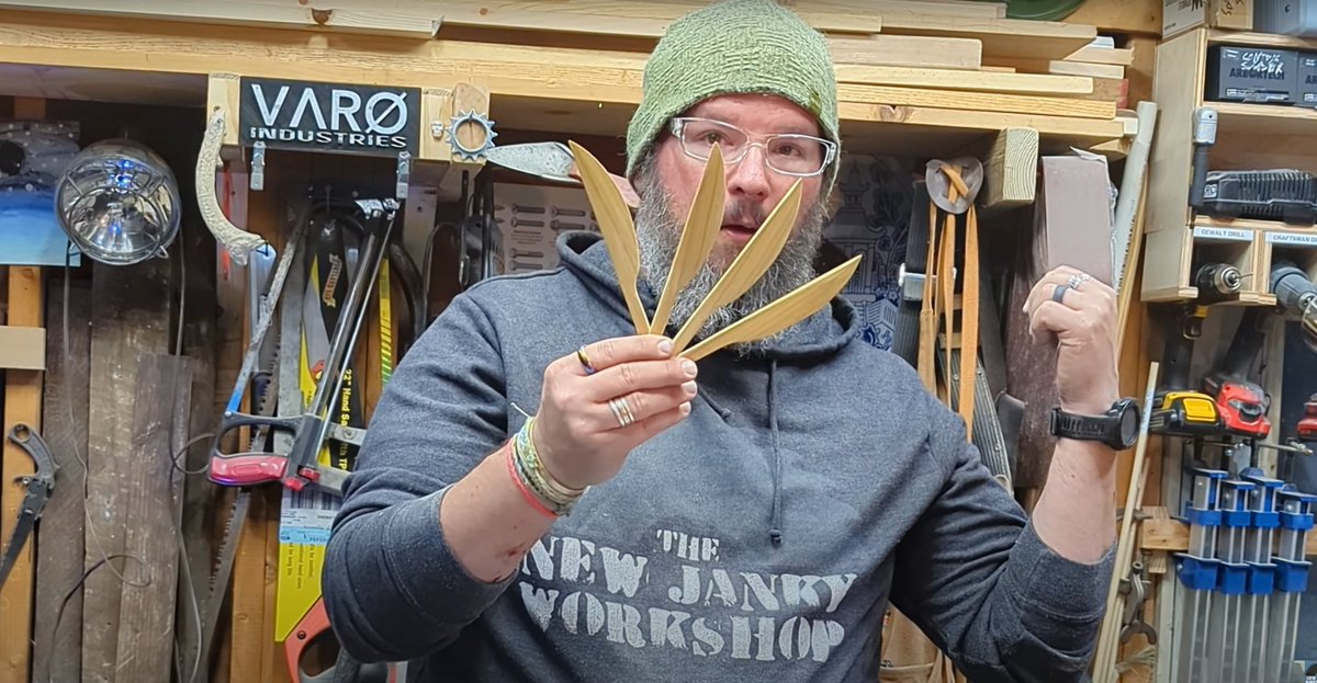 NewJankyWorkshp's tweet photo. Bandsaw Butter Knives video is now up on the Tubers! https://t.co/Gt9XMkZ3g5

#bandsaw #butter #butterknives #butterknife #knife #knives #woodenknife #woodenknives #maker #making #makesomethingeveryday #knifemaking #janky https://t.co/imuF1a23zf