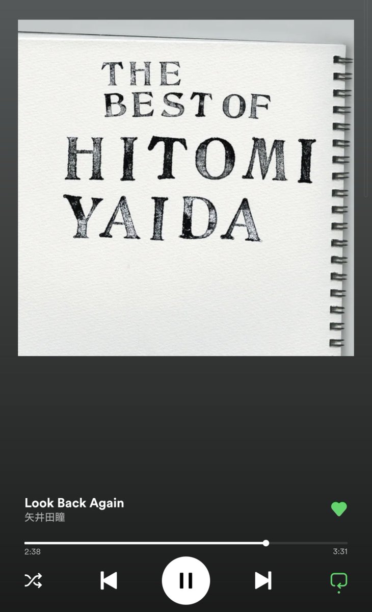 Haruaking_fst's tweet image. (*´-`).｡oO(これは自分の手じゃなきゃ闇は拭えない😓Don't look back again つらいいたいいたぁーあぁぁーぉう🥺)
#矢井田瞳 #lookbackagain #NowPlaying