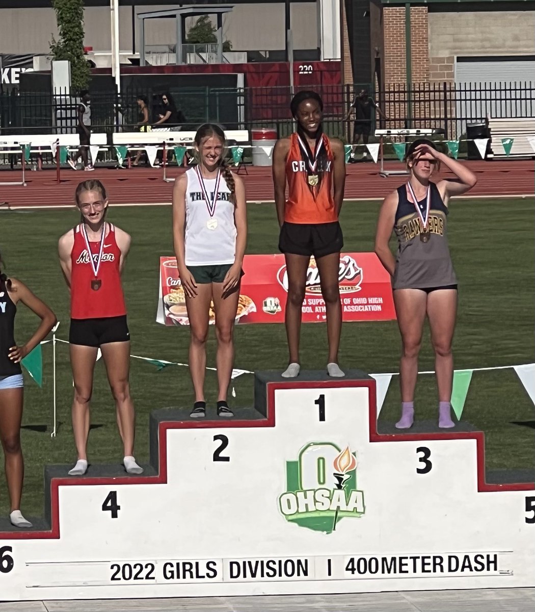 Congratulations to sophomore Makenzie Stuckert on placing 4th in the 400 at The State Track Meet! #OnceACard