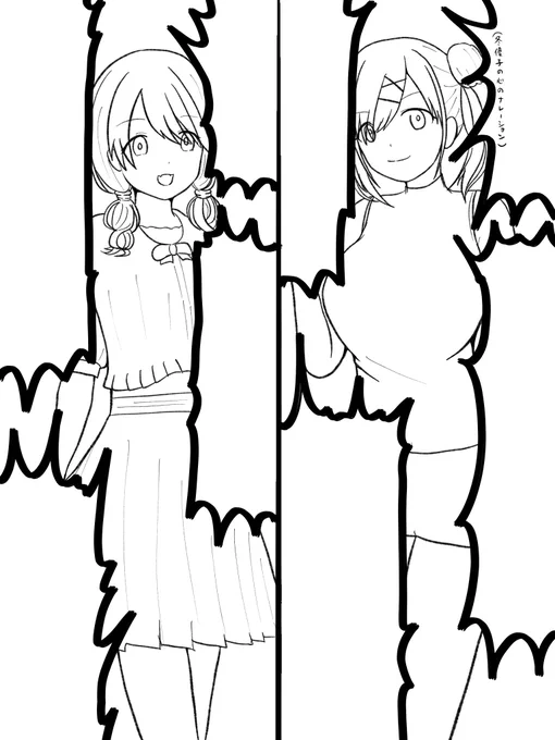 描きながら確認してて思ったけどこの二人が身長1cmしか変わらないの脳が混乱する 