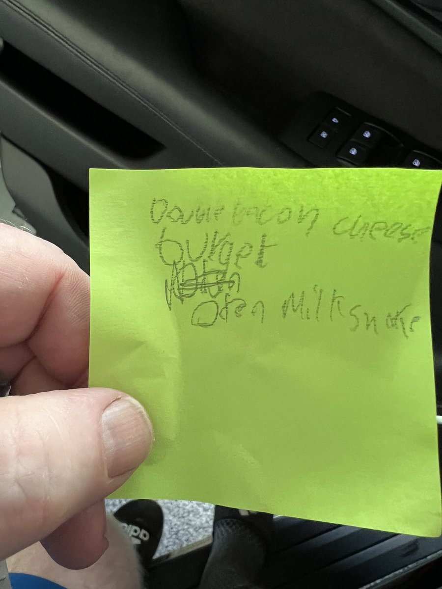 10 yr old son: Can we have @fiveguys for dinner?
Me: If you go find out what everyone wants. That’s 7 people. You’ll get everyone’s order?
10 yr old son: Yes!