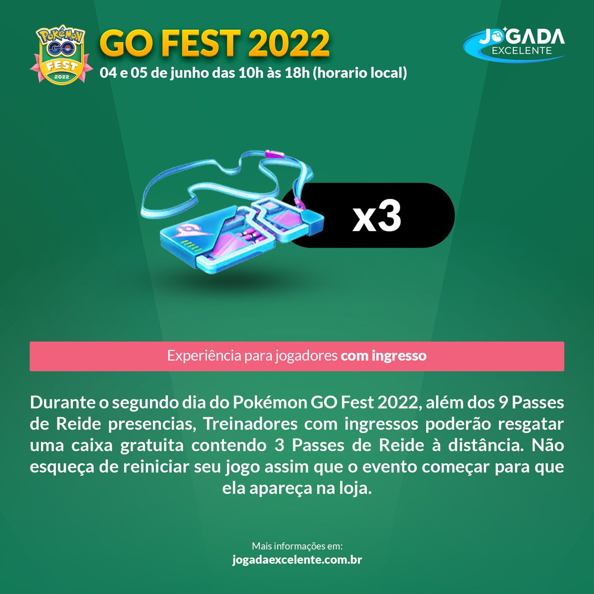 Jogada Excelente on X: #PokémonGO: Durante o evento final do GO Fest 2022,  que acontece nesse sábado, 27 de agosto, Reides com Ultracriaturas  aparecerão em diferentes horários: 🪳 Pheromosa: 10h às 12h