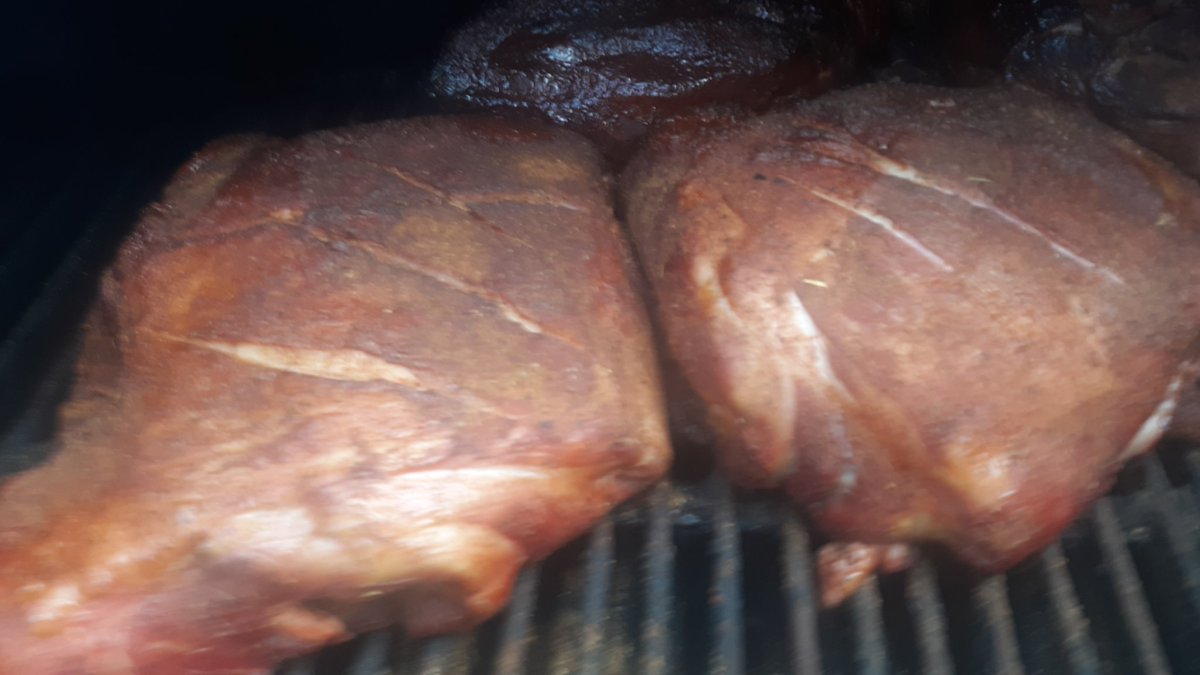 Smoked pork butts, pulled pork, 
By chef Greg Knothe