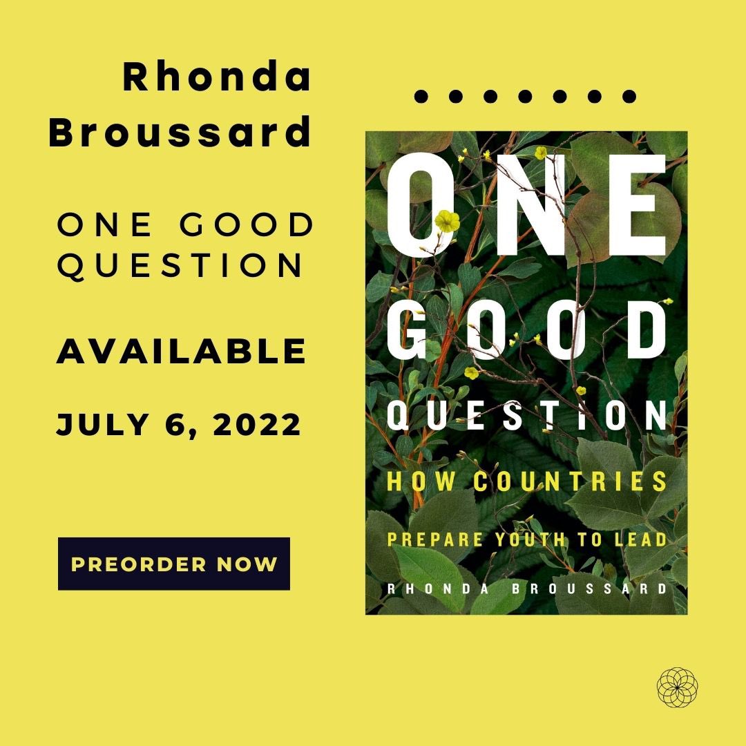 BroussardRhonda's tweet photo. It’s. About. To go. Down!!! My first book, One Good Question: How Countries Prepare Youth to Lead will be published July 6, 2022. Pre-order at https://t.co/4srwoObb3P #BookTwitter #bookrelease #firstbook #globaled #SDGs #SDG4 #onegoodquestion https://t.co/I9DYTP2Yxh