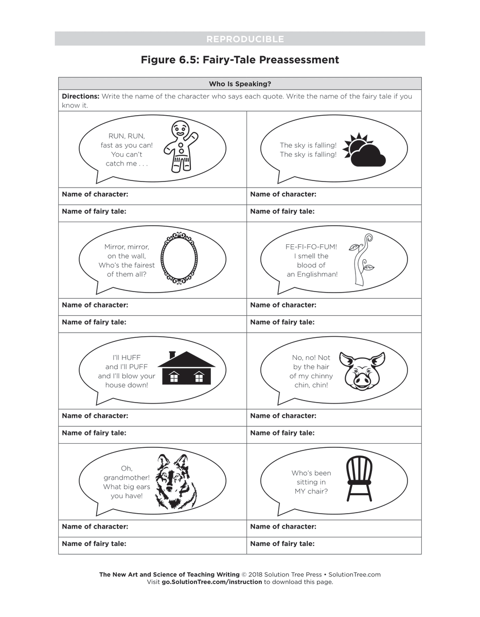 Fairy-tale preassessment from The New Art and Science of Teaching Writing. #elementary bit.ly/3lyWyfO
