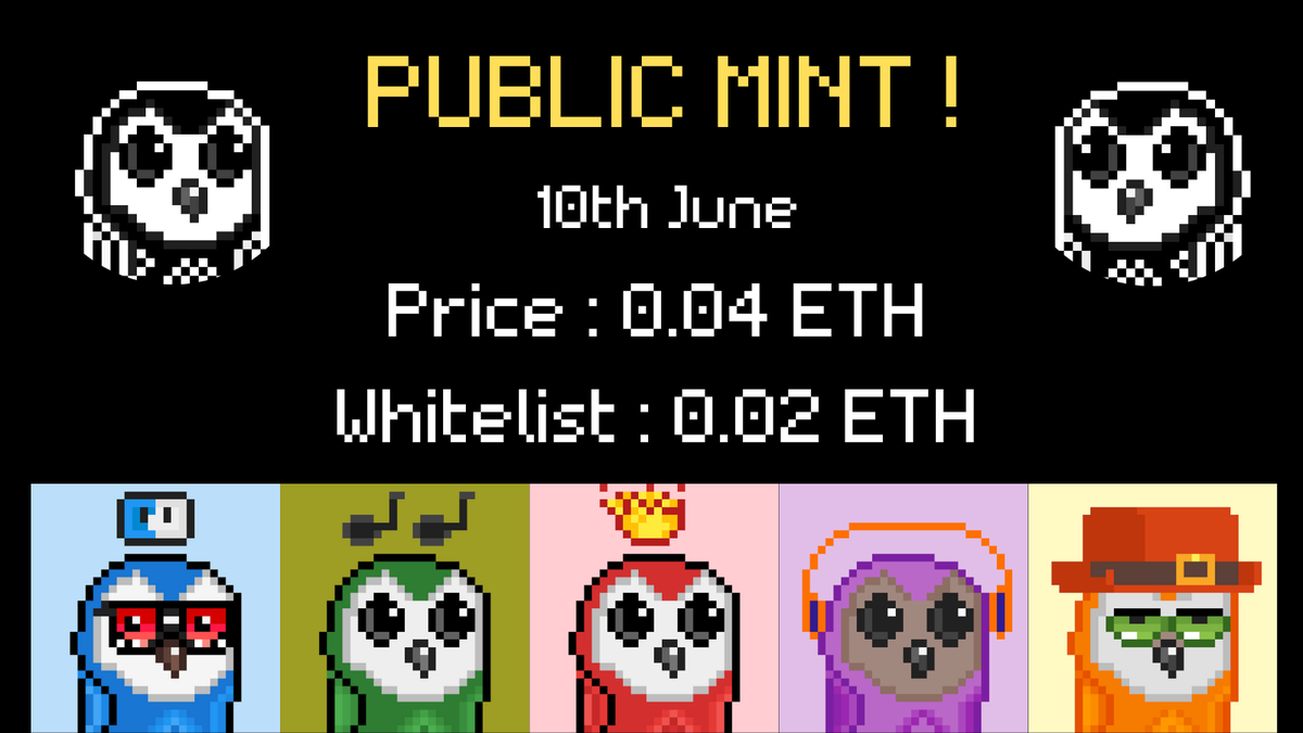 OWLBlRDS's tweet photo. Join our discord for get the whitelist OWL BIRDS !

Links discord :
https://t.co/OiykmKt9f4

Let's be a metaverse owl family

#NFT #NFTCommunity #NFTGiveaways #NFTProject https://t.co/sX0c94mYKJ