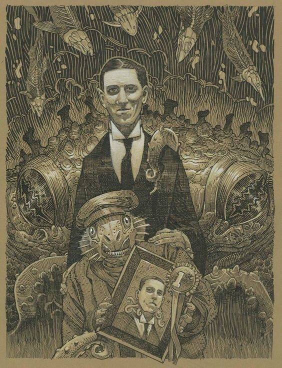 HPL_JDeLaughter's tweet photo. 💀“The end is near. I hear a noise at the door, as of some immense slippery body lumbering against it. It shall not find me. God, that hand! The window! The window!”🎨Mark A Nelson💀#HPLovecraft #Lovecraftian #Mythos #Horror https://t.co/IOGStrH2av