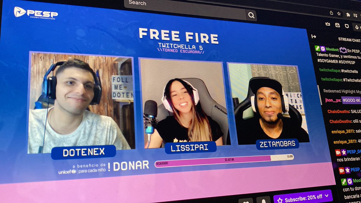 ¡Arrancó la transmisión de la final de “Free Fire” de #Twitchella5 en colaboración con <a href="/pesp_gg/">Panamá Esports Productions</a>! 

Twitch.tv/pesp_gg