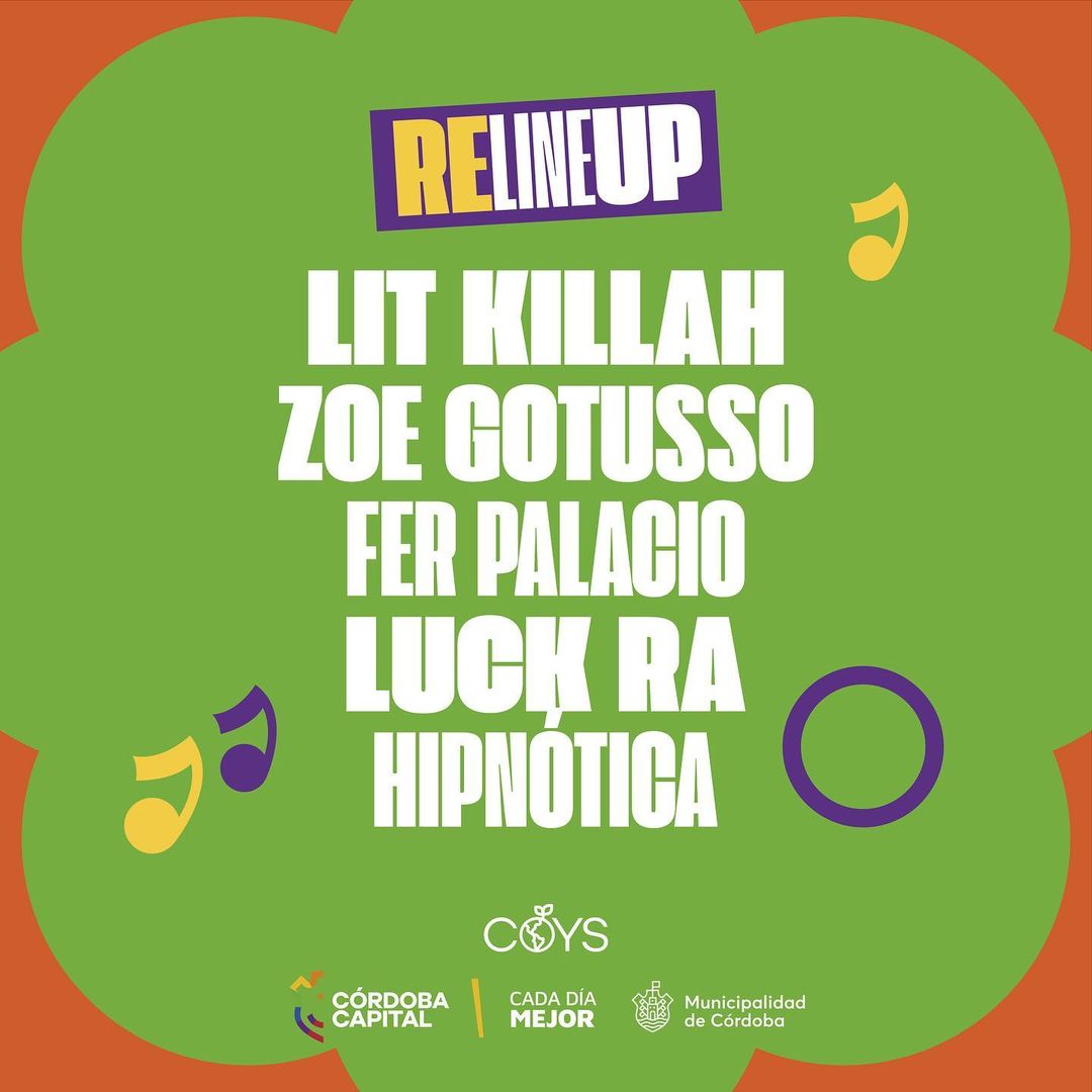 CORDOBA 🔜 

Luck Ra se estará presentando en su ciudad en el marco del #ReFestival 🌱 donde compartirá escenario con Lit Killah, Zoe Gotusso entre otros. 

🗓️ Dom. 12 de junio
⏰ 12 a 19 
📍Parque Las Tejas
🎟️¡Lleva tus materiales reciclables y disfruta del festival!