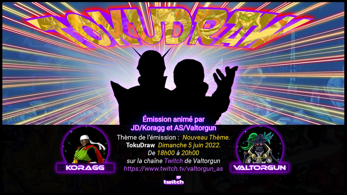 shinigamiawaken's tweet photo. TokuDraw 66th at 6 PM until 8 PM on @Twitch this Sunday (French schedule)
65ème émission TokuDraw sur Twitch à partir de 18h ce Dimanche
Nouveau thème abordé graphiquement !
#Twitch #streaming #tokusatsu #AkaRed #Kikaisentaizenkaiger #drawing #Heroshock #Zenkaizer #Supersentai https://t.co/UPv1d5y9FM