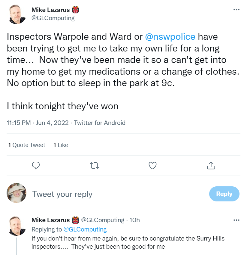 JonesHowDareYou's tweet photo. Hello amazing Twitter family

I'm thinking Mike might need some help. And maybe there are qualified people out there who might know how to offer it. Just thinking out loud. #auspol #nswpol https://t.co/A5I0HlHEUe