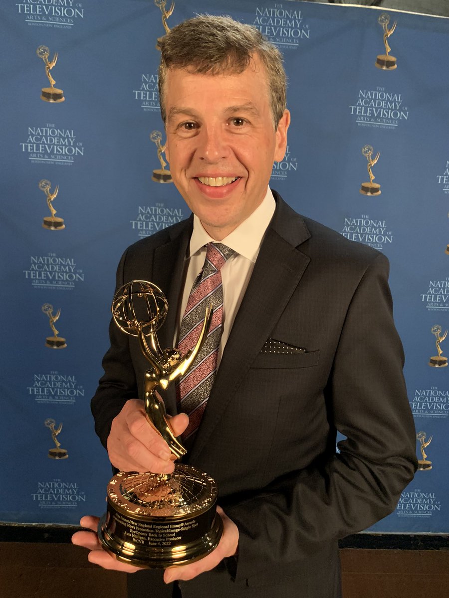 russnelligan's tweet photo. The #wcvb team didn’t have to wait long for the first @newenglandemmy.  Congrats @richardfeindel and @SuperGort on the Emmy for the EyeOpener promo! https://t.co/2XSS7gKLmC