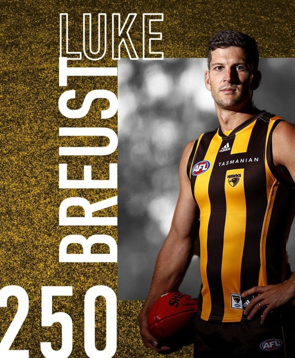 M4_Hawks's tweet photo. #GAMEDAY 
We Congratulate both Liam Shiels &amp; Luke Breust on a great achievement.
#AFLHawksPies #AflHawks #breusthereitis
#250games #gohawks #Afl250 
#AlwaysHawthorn https://t.co/FUOVSs8ppu