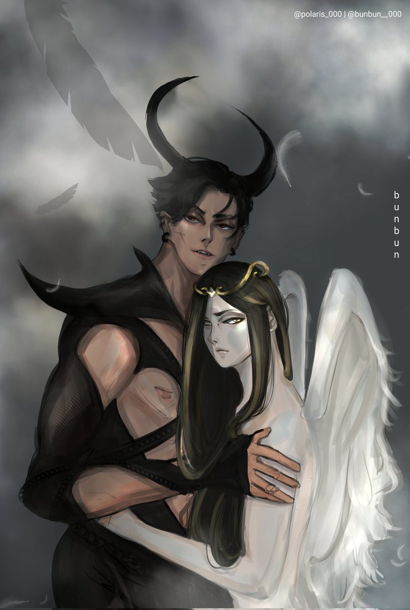 Another portrait for the fallen beings. 
they were so inlove but in a wrong place ⚰️

(kuroken art piece for <a href="/kurokenproject/">Beyond Worlds: A Kuroken AU Project</a>)