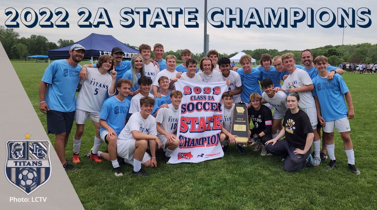 June 4 is a special day for this program.
June 4, 2019 - 2A 🏆
June 4, 2022 - 2A 🏆
So proud of this group of guys! 
This one’s for you, Evan 💙
We're bringing our 2nd championship back to LC! 
📷 @lctitanvision
#LCTitans #iahssocc